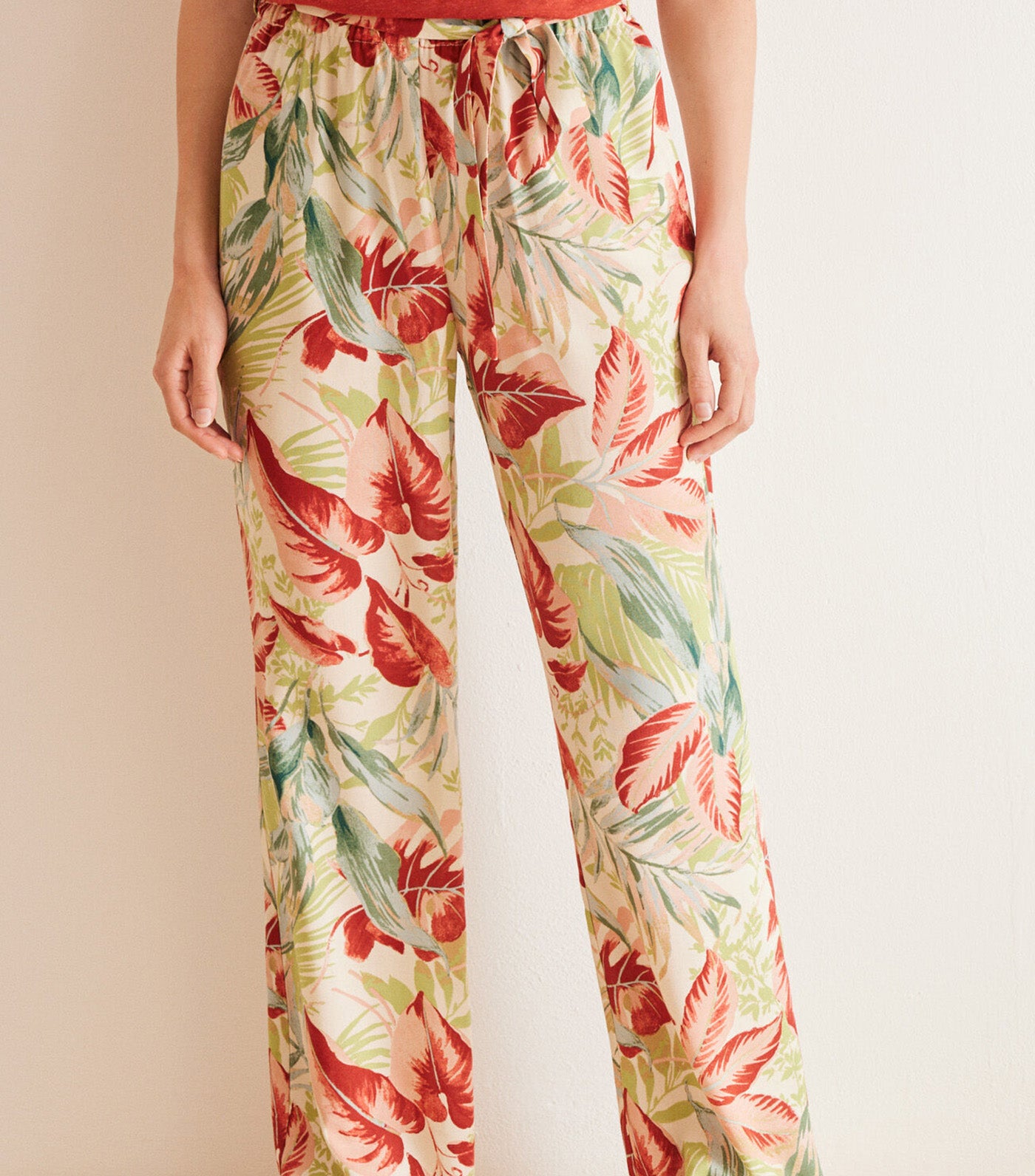 Long Tropical Fluid Trousers