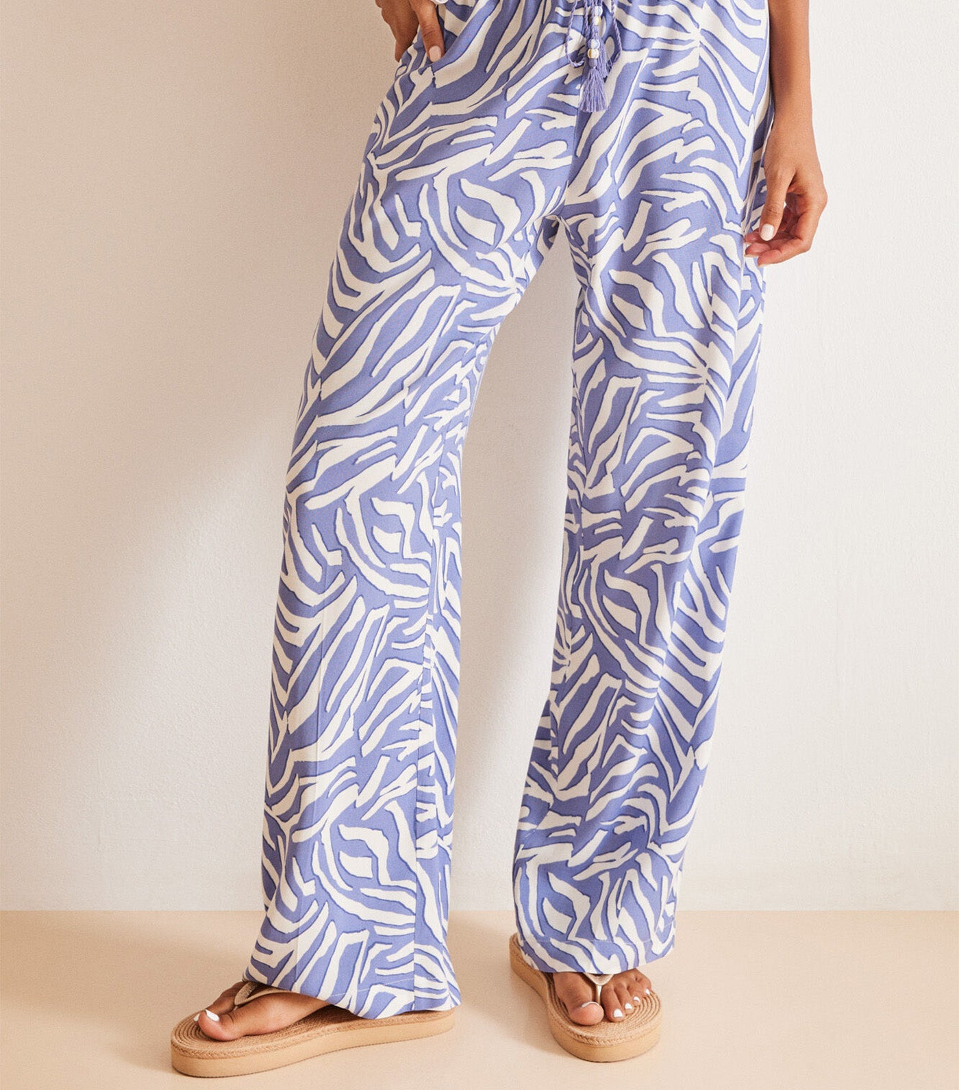 Zebra Print Trousers Blue