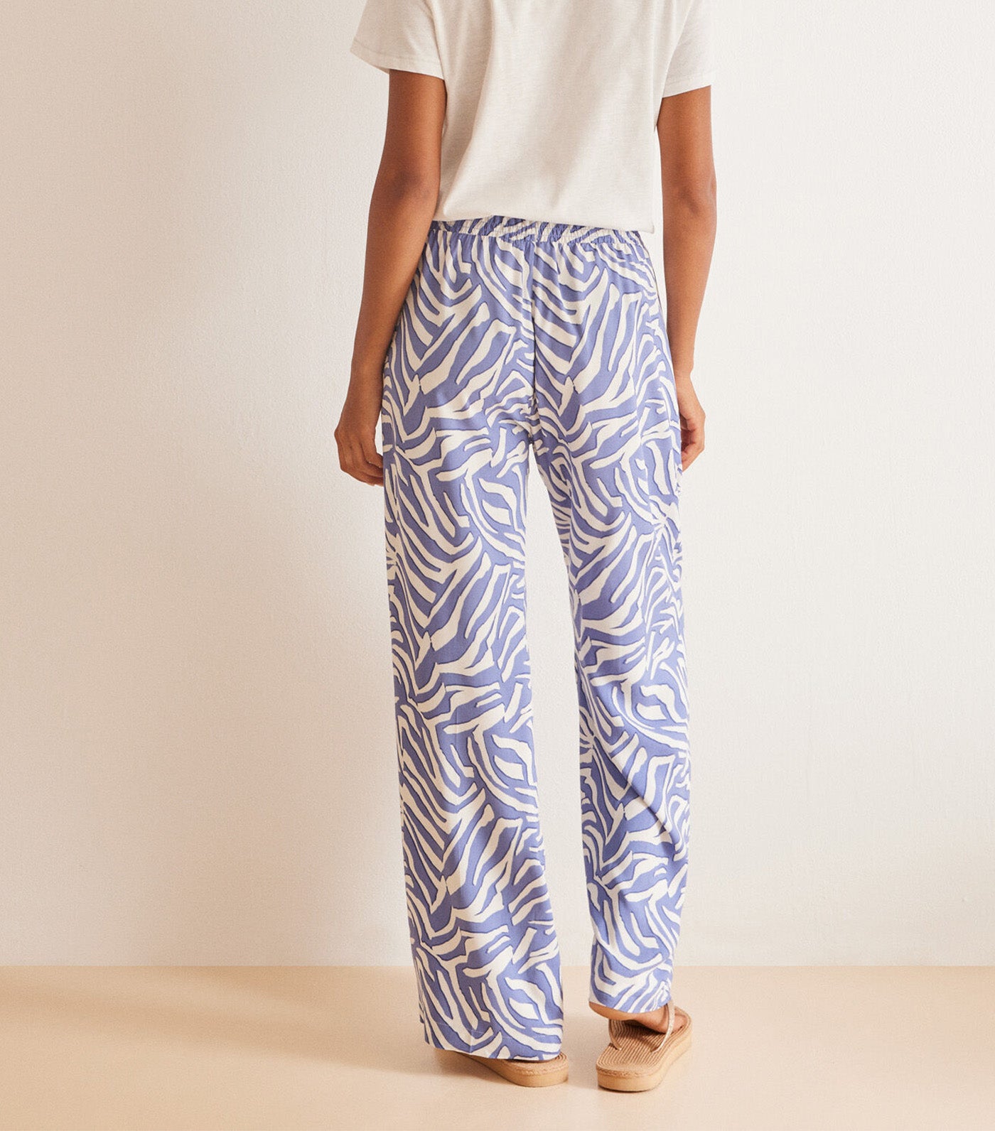 Zebra Print Trousers Blue