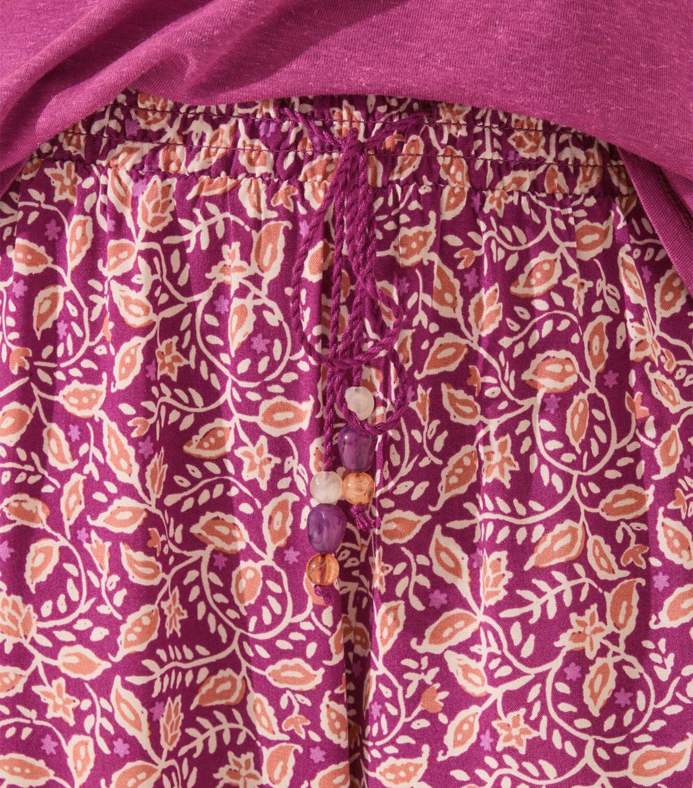 Long Viscose Trousers Purple/Lilac Print