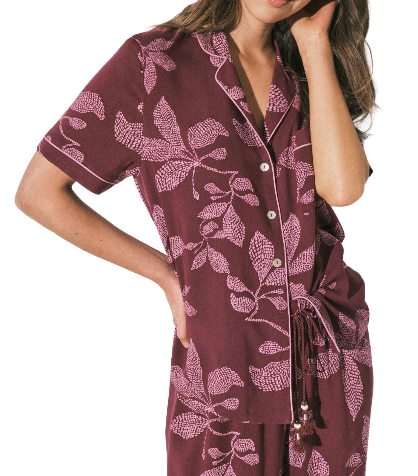 Floral Classic Pajamas Wine