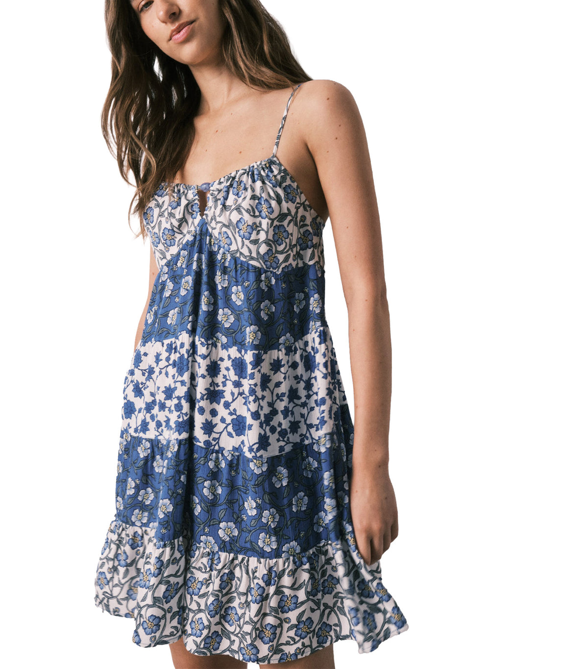 Printed Strap Short Dress Multi