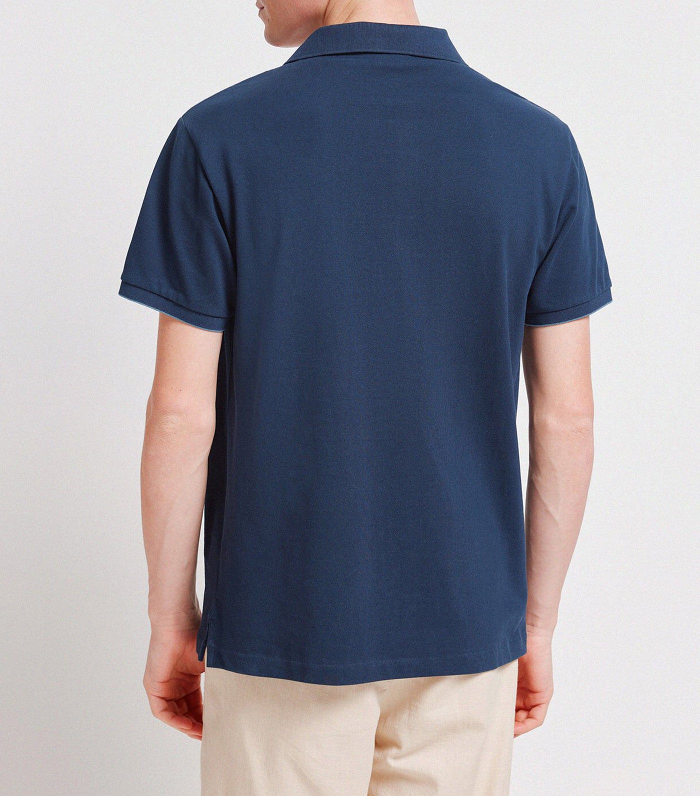Slim Fit Polo Shirt with Contrast Cuffs