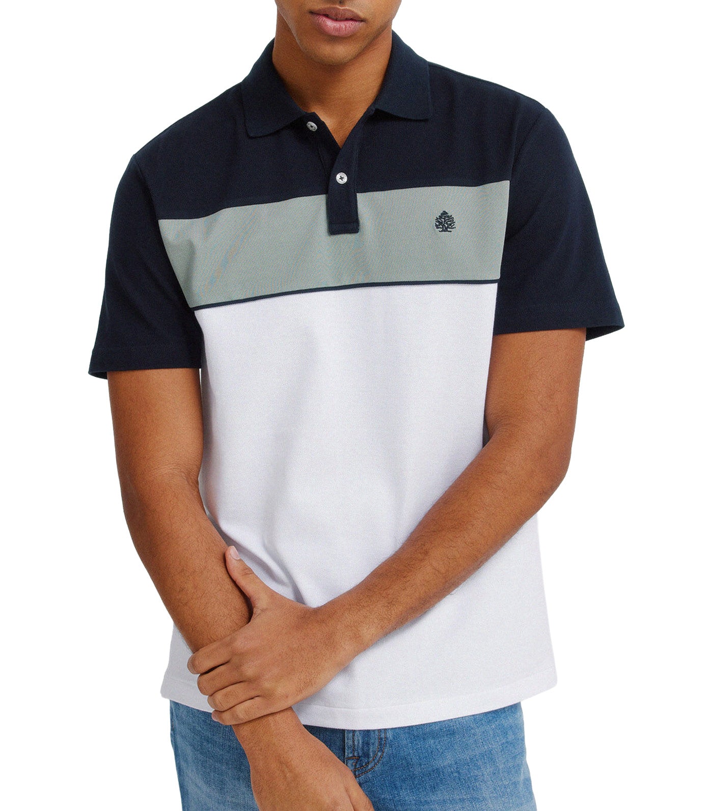 Springfield Slim Fit Color Block Piqué Polo Shirt Multi