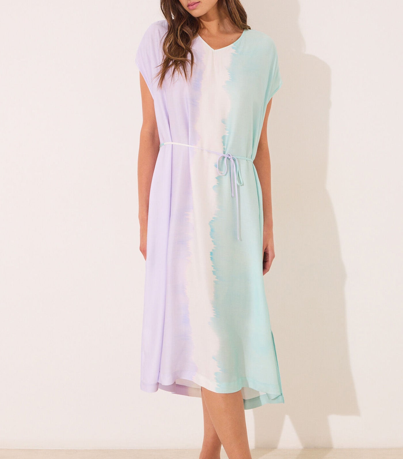 Long Tie-Dye Viscose Dress Multicolor