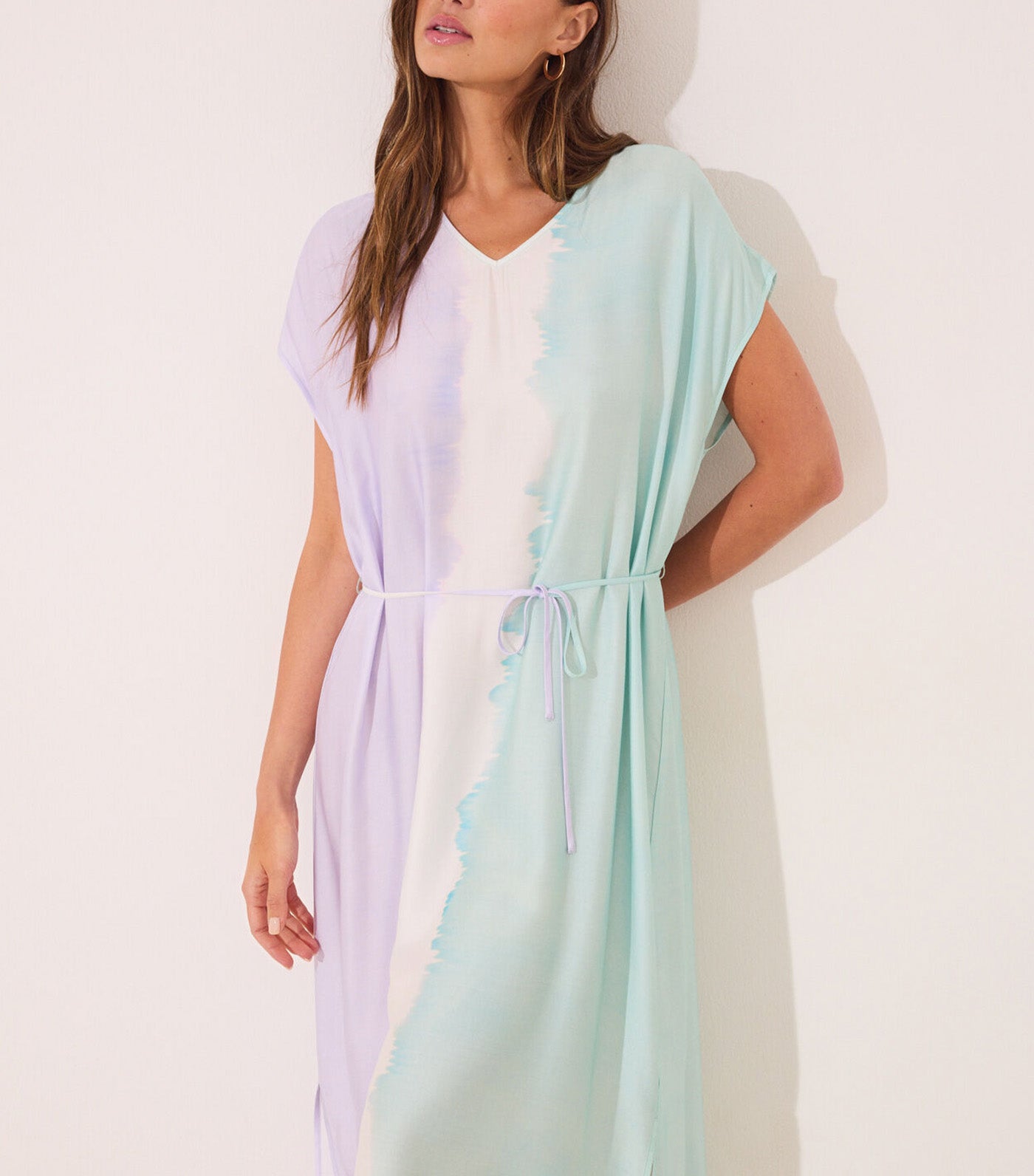 Long Tie-Dye Viscose Dress Multicolor