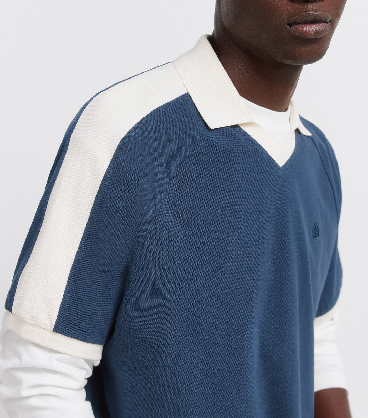 Regular Fit Contrasting Pique Polo Shirt Blue