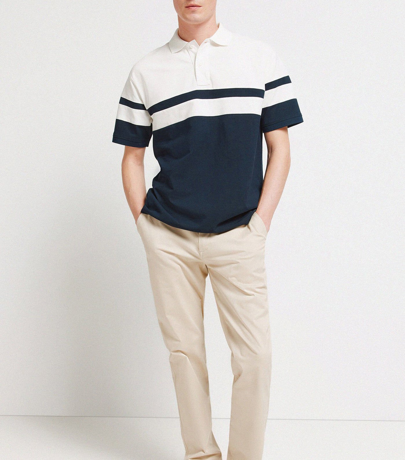 Springfield Regular Fit Piqué Polo Shirt Dark Blue