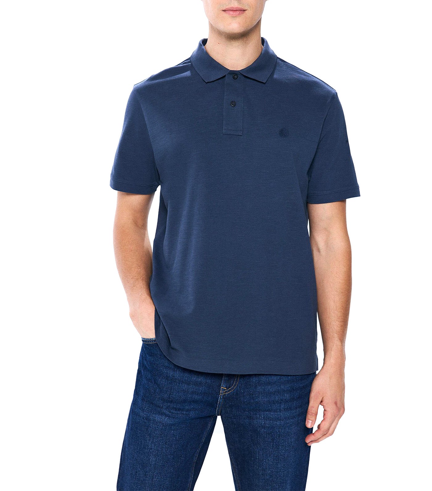 Regular Fit Piqué Polo Shirt Blue