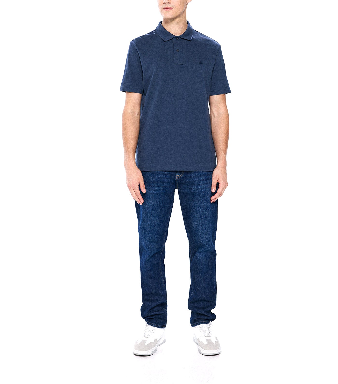 Regular Fit Piqué Polo Shirt Blue