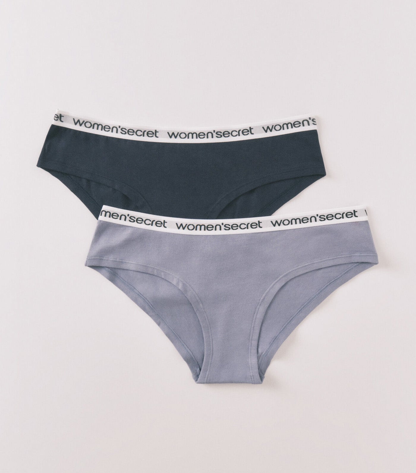 Pack of Wide Brazilian Panties With Logo Blue