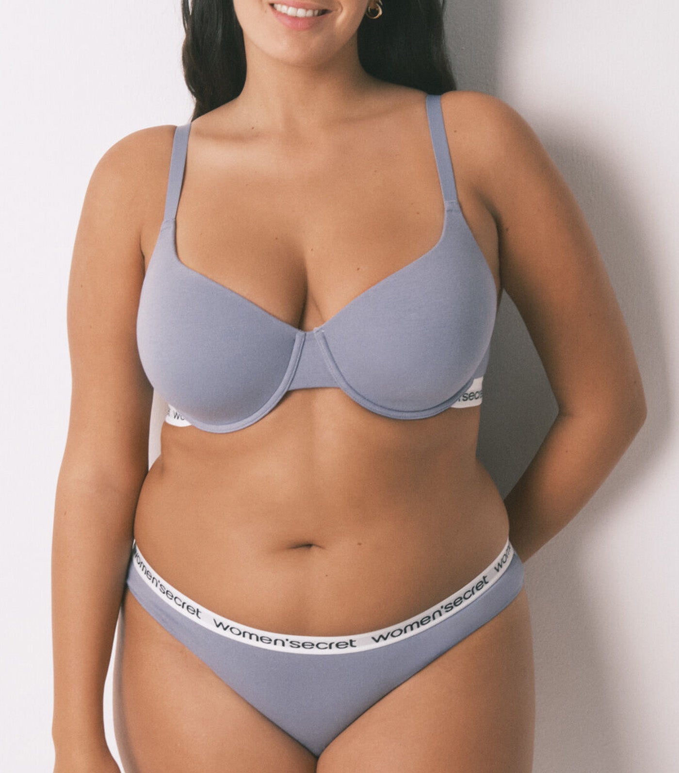 Pack of Wide Brazilian Panties With Logo Blue