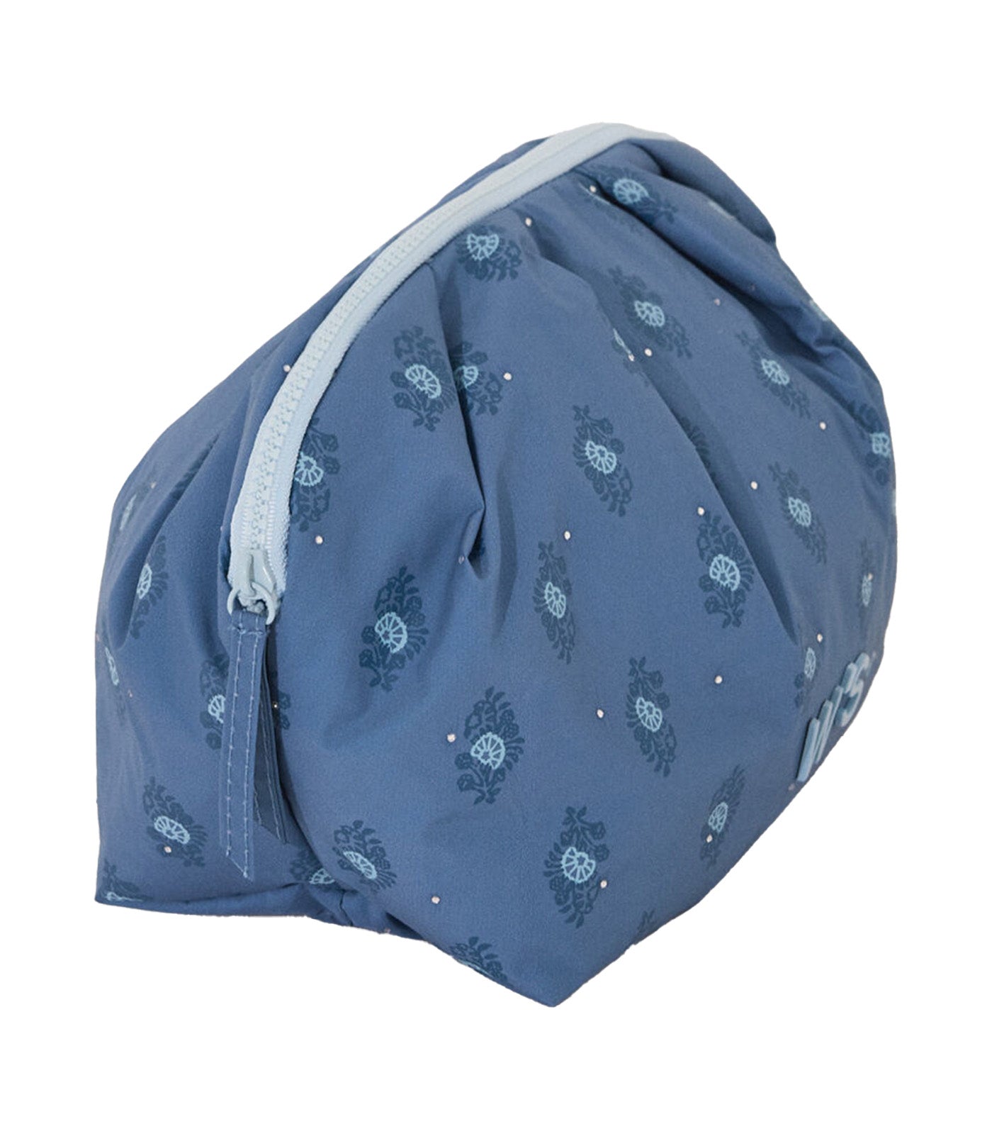 Large Quilted Print Vanity Case Blue