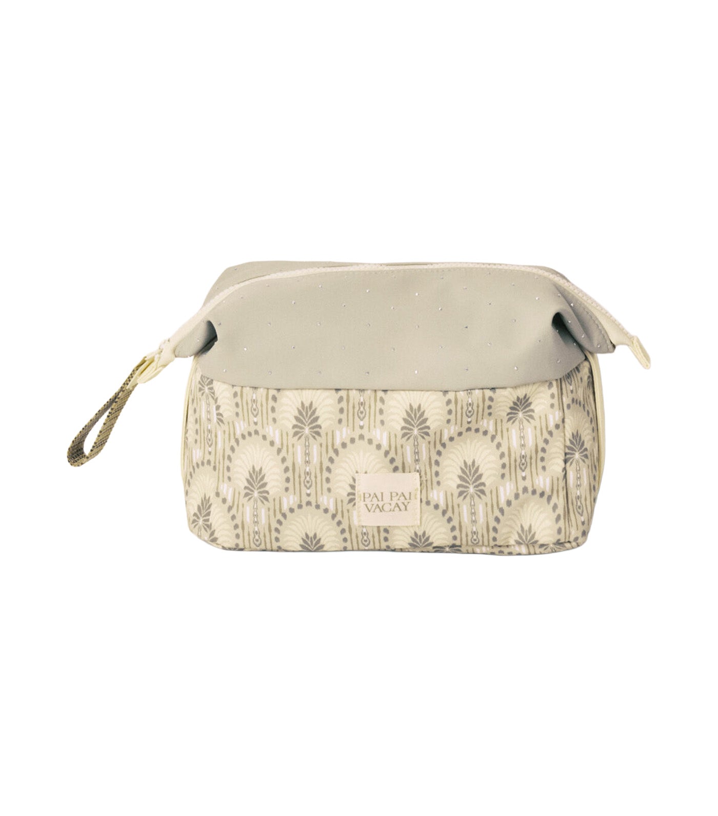 Satin Cosmetic Bag with Envelope Closure Light Khaki