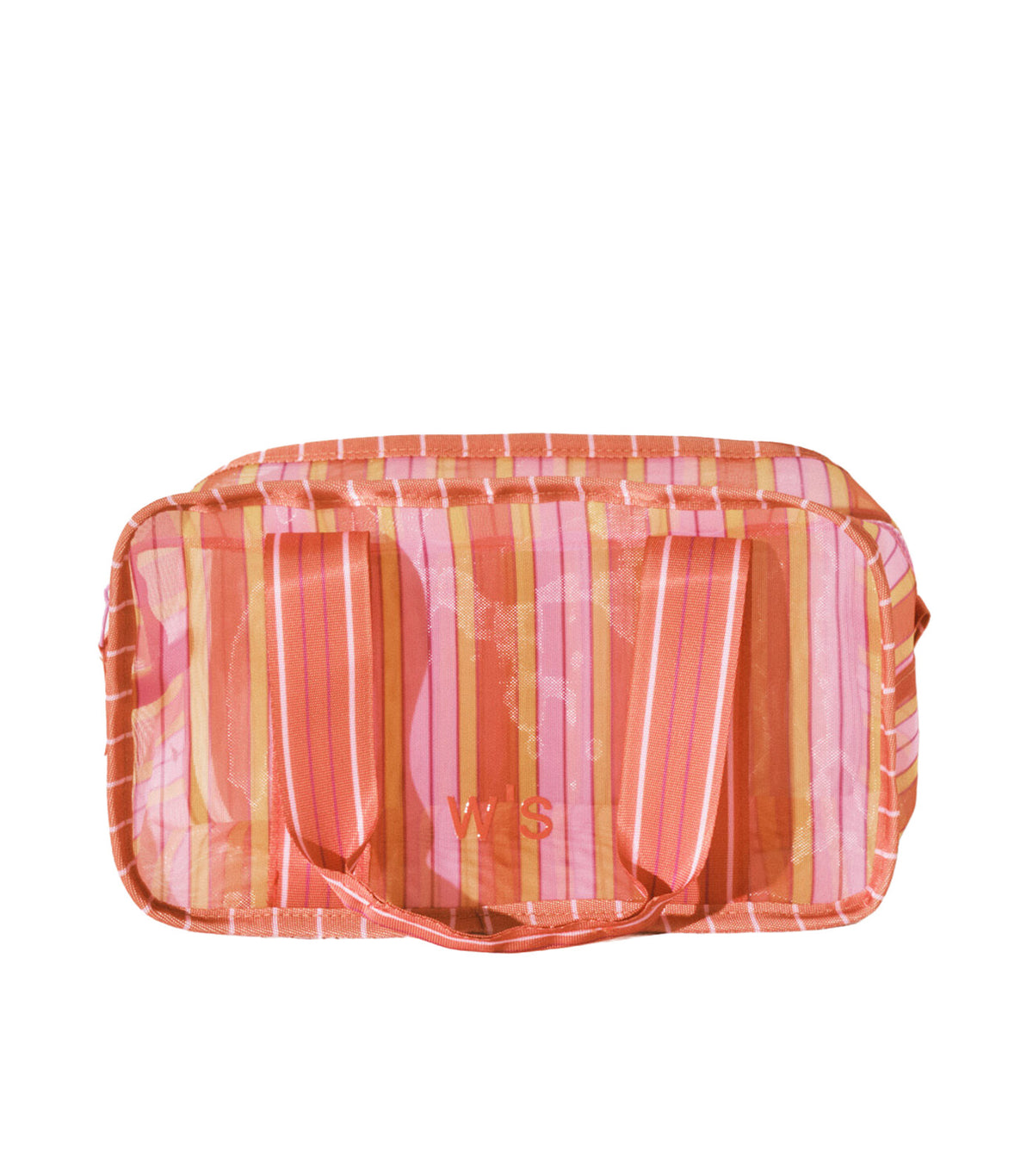 Striped Mesh Medium Vanity Case Multi