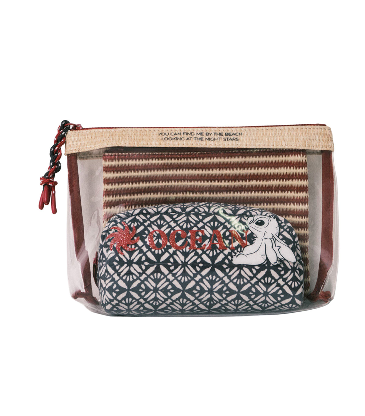 Pack 3 Stitch Vanity Cases Red