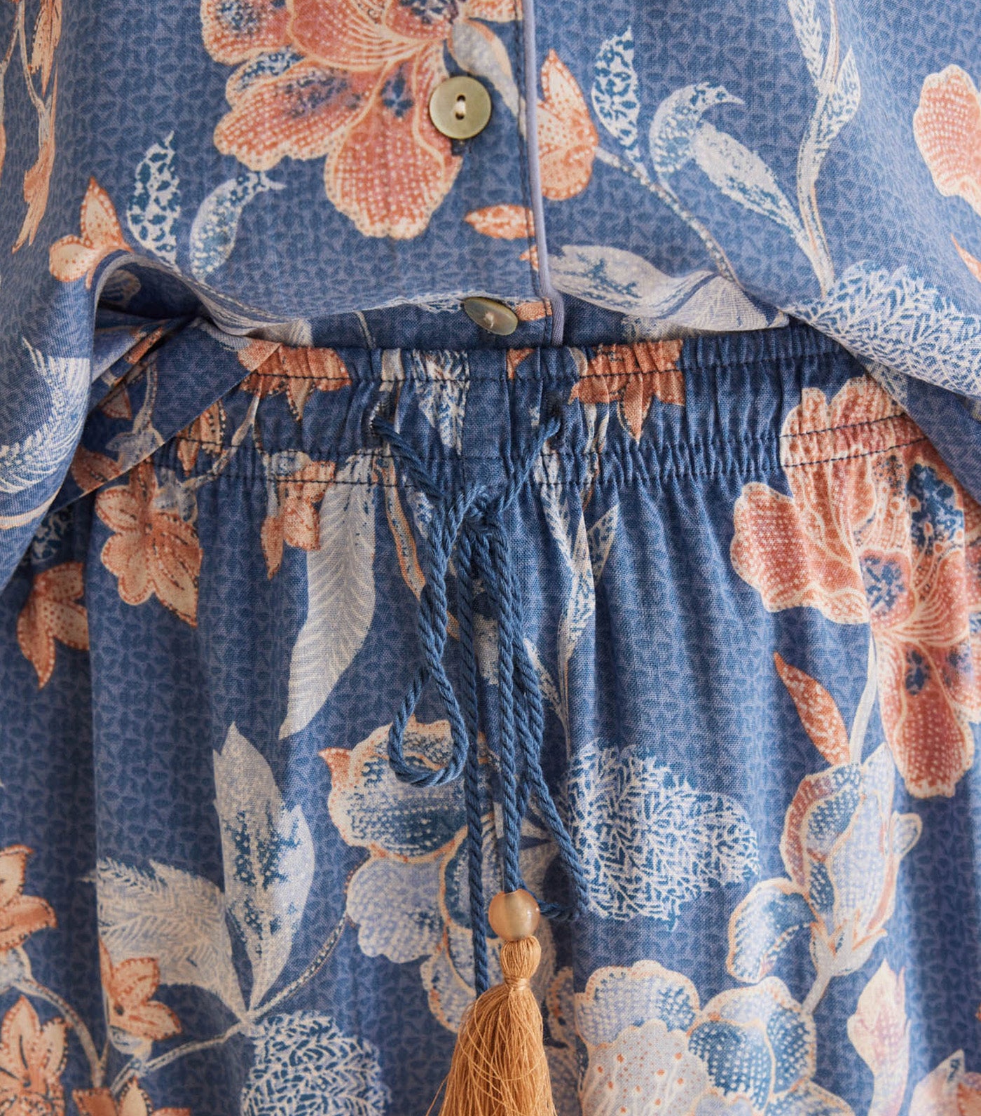 Floral Classic Capri Pyjamas Blue