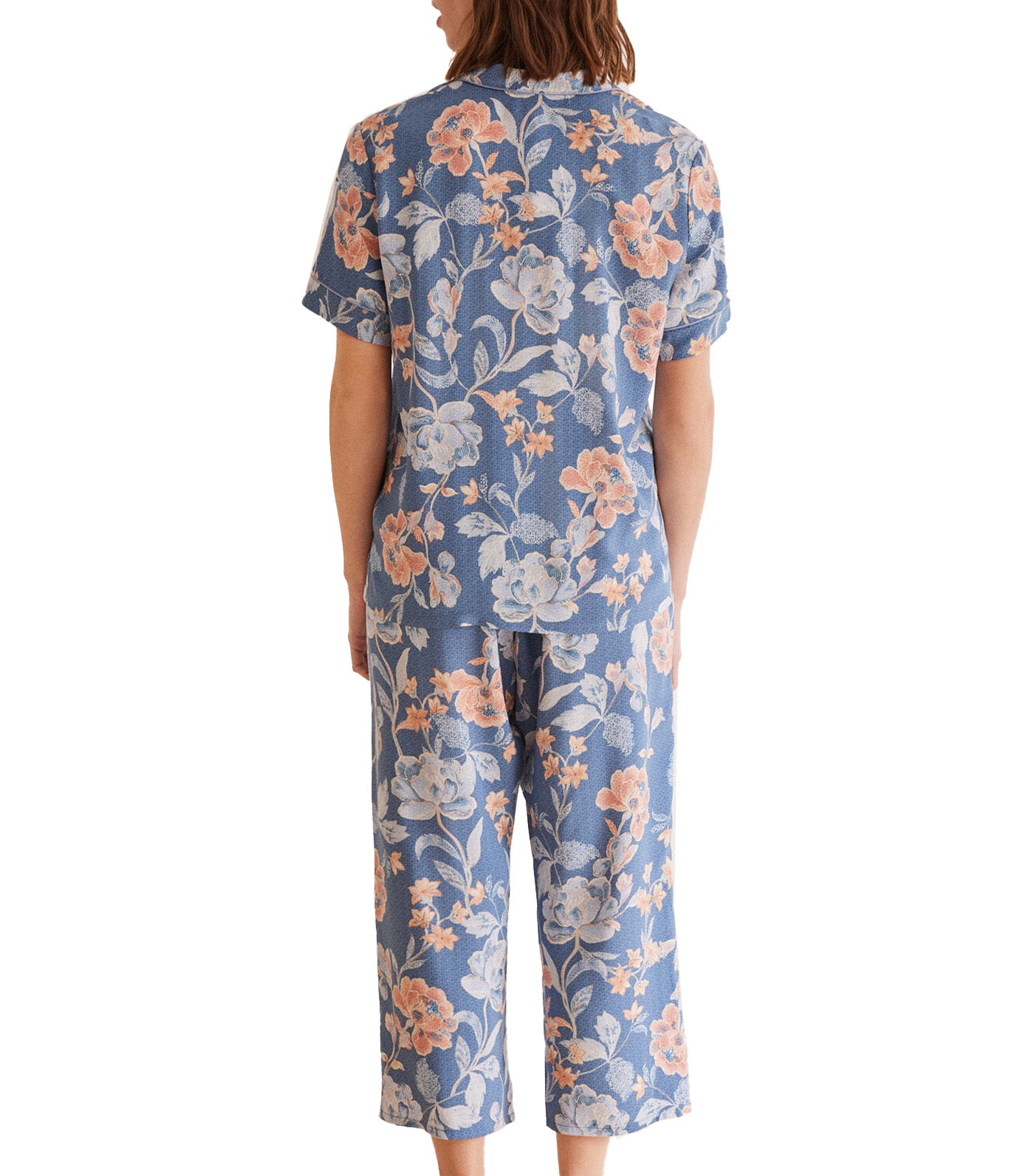 Floral Classic Capri Pyjamas Blue