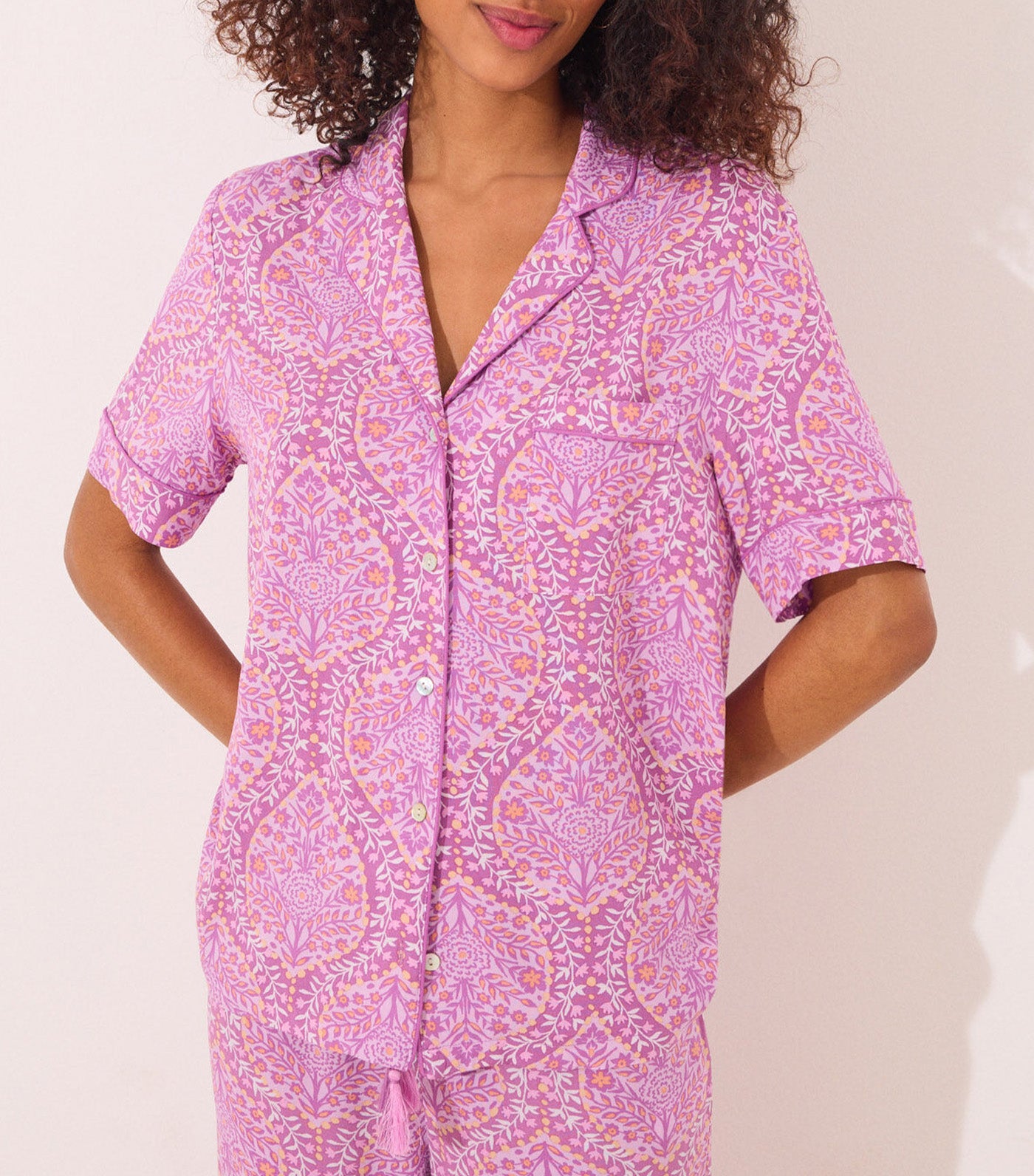 Viscose Boho Print Classic Pajamas Purple/Lilac
