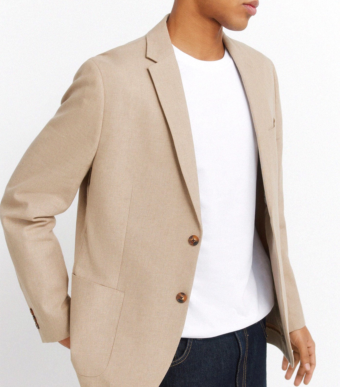 Springfield Linen Cotton Blazer Beige 
