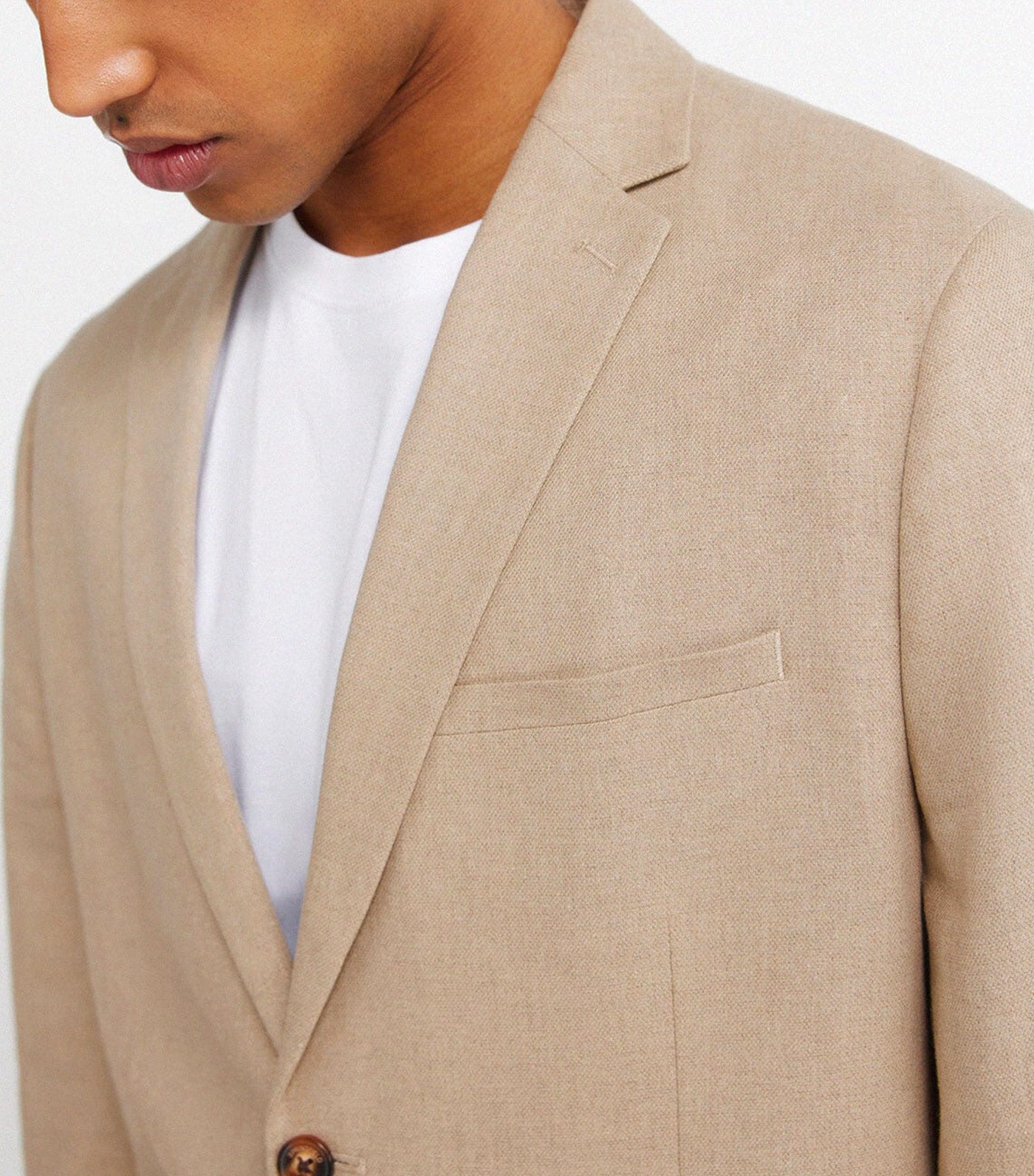 Springfield Linen Cotton Blazer Beige 