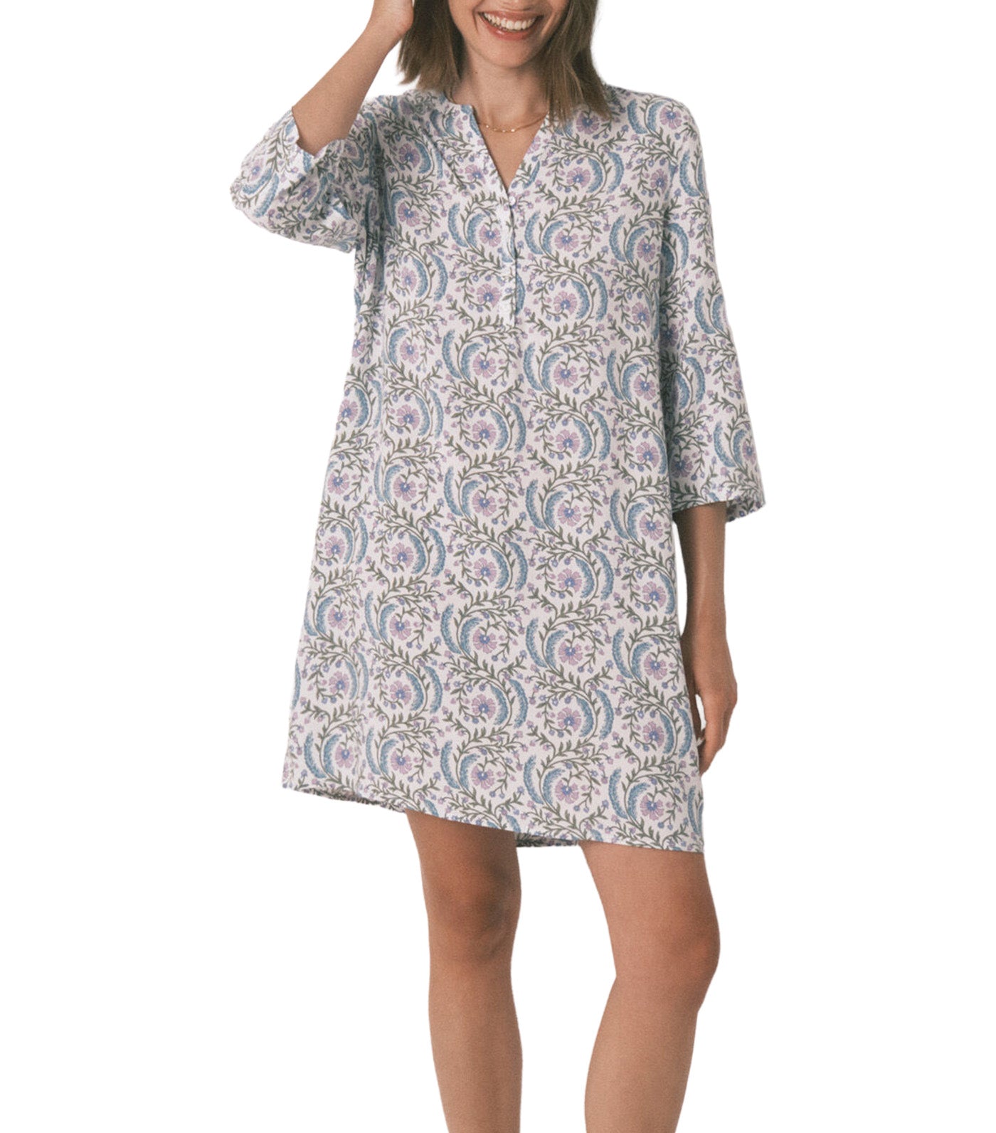 Floral 3/4 Sleeve Camisole Green