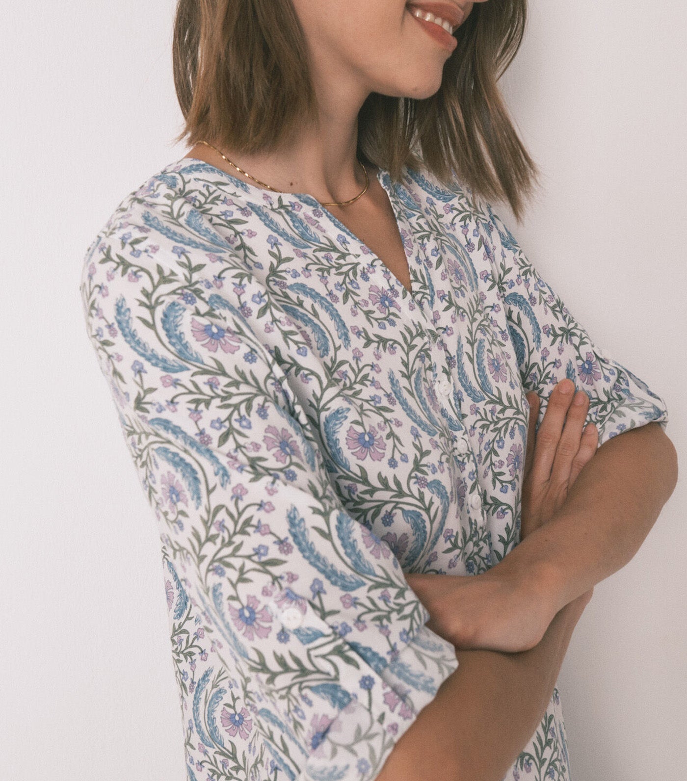 Floral 3/4 Sleeve Camisole Green