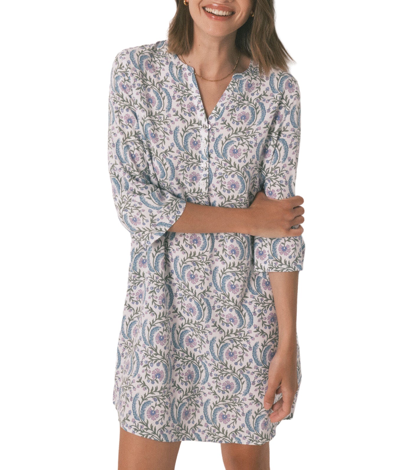 Floral 3/4 Sleeve Camisole Green