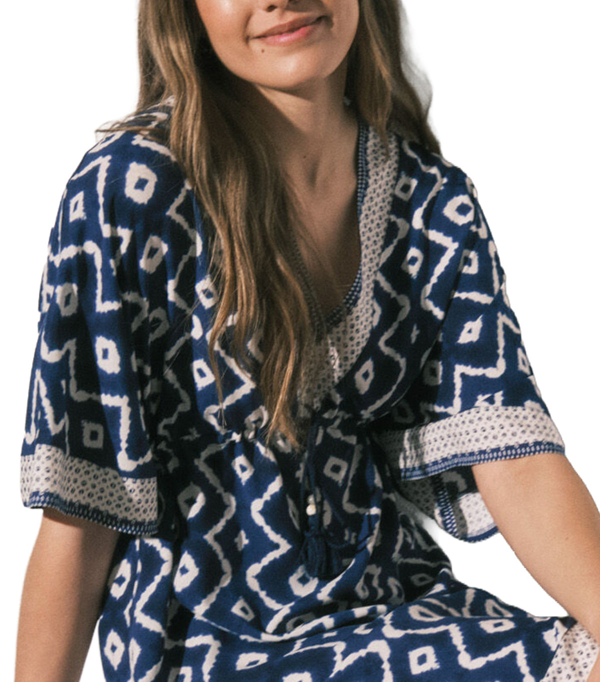 Printed Camisole Short Dress Blue