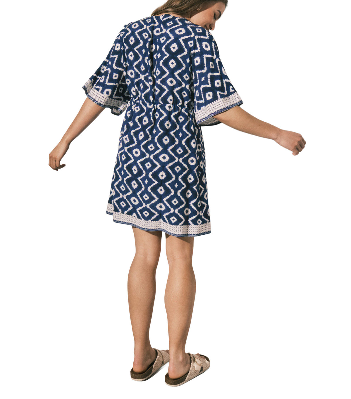 Printed Camisole Short Dress Blue