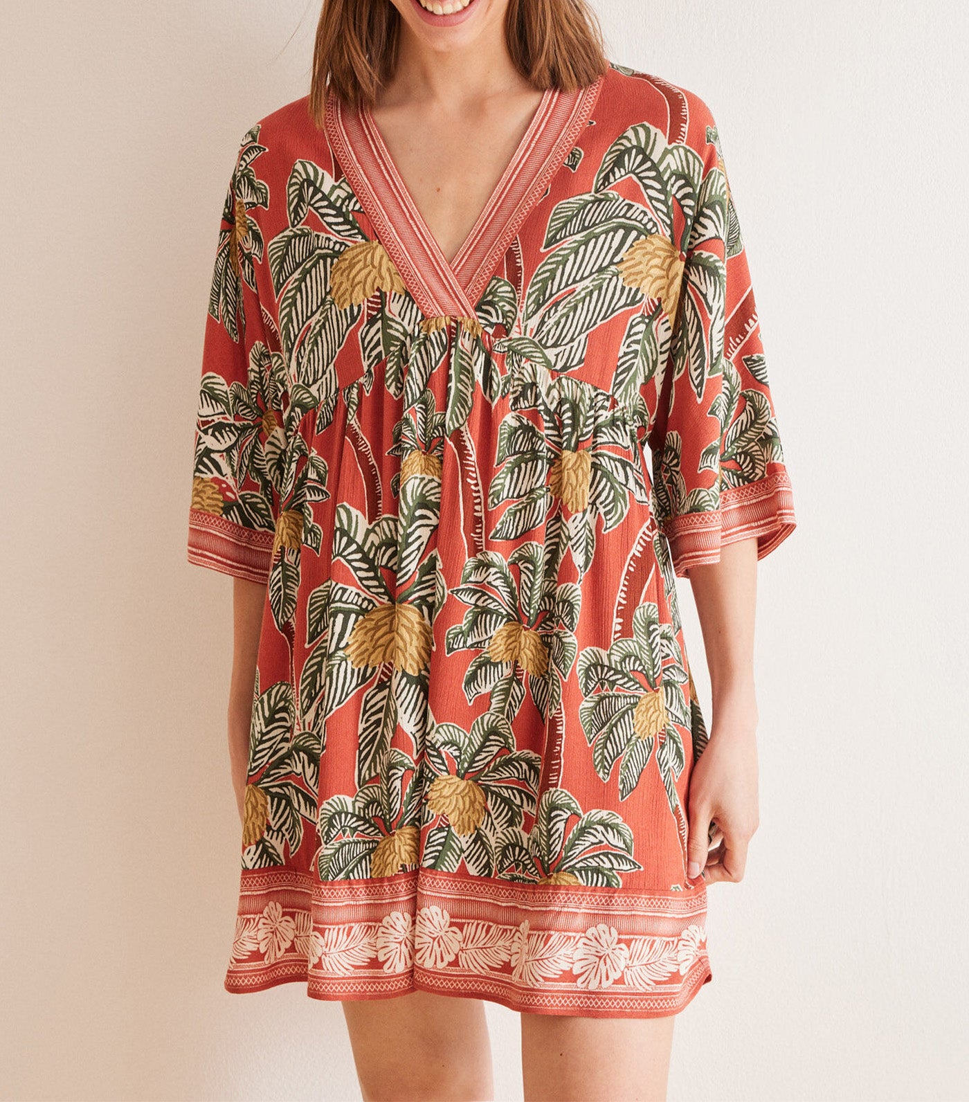 Tropical Print Viscose Dress