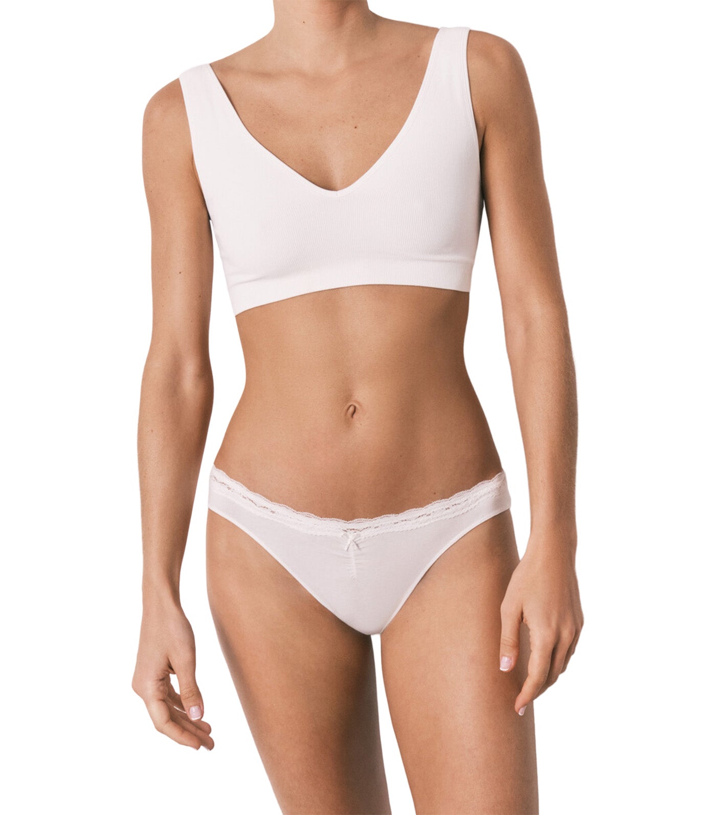 Classic Cotton Panties with Lace and Bow