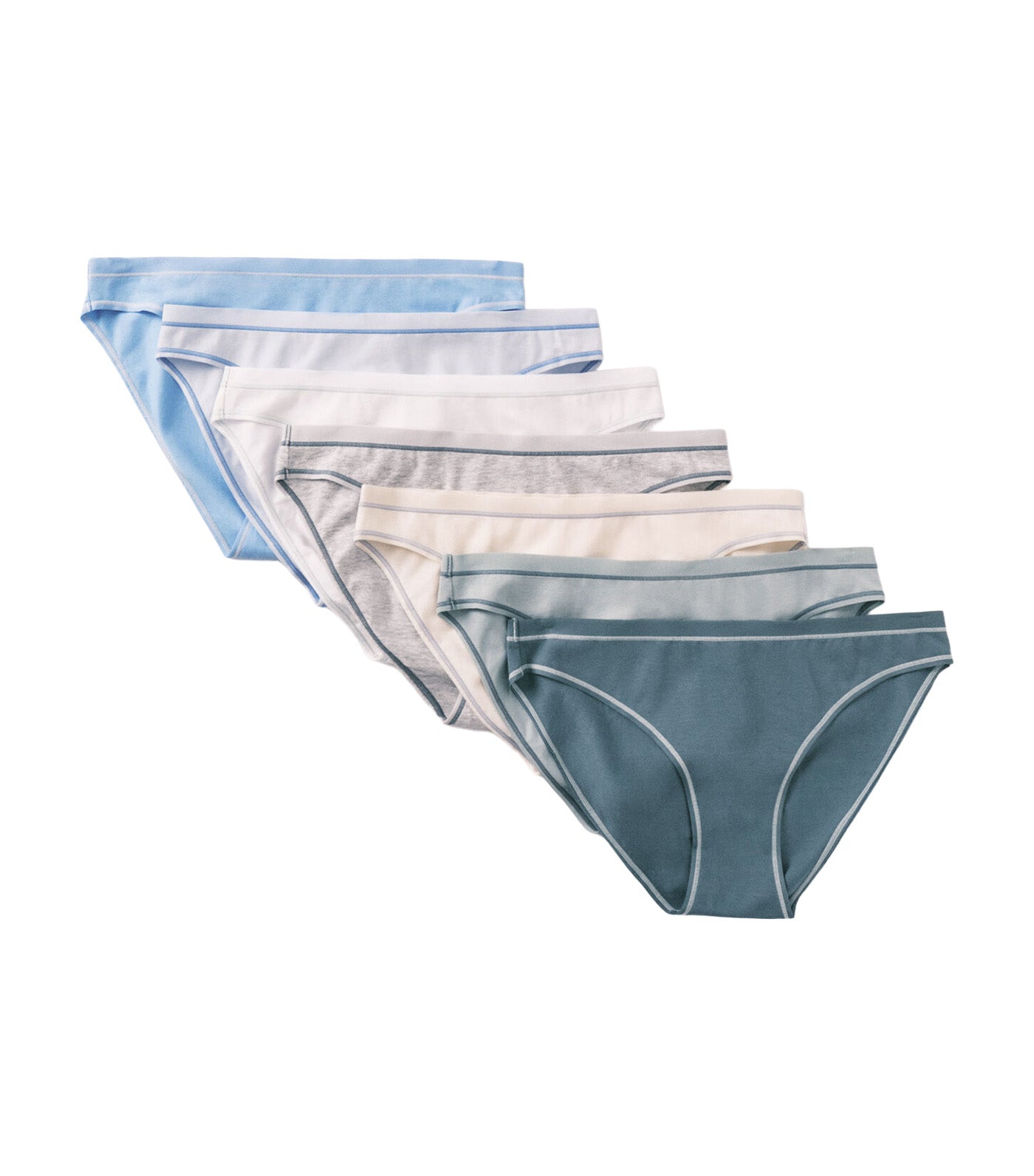 Set of 7 Classic Cotton Briefs with Contrasting Seams