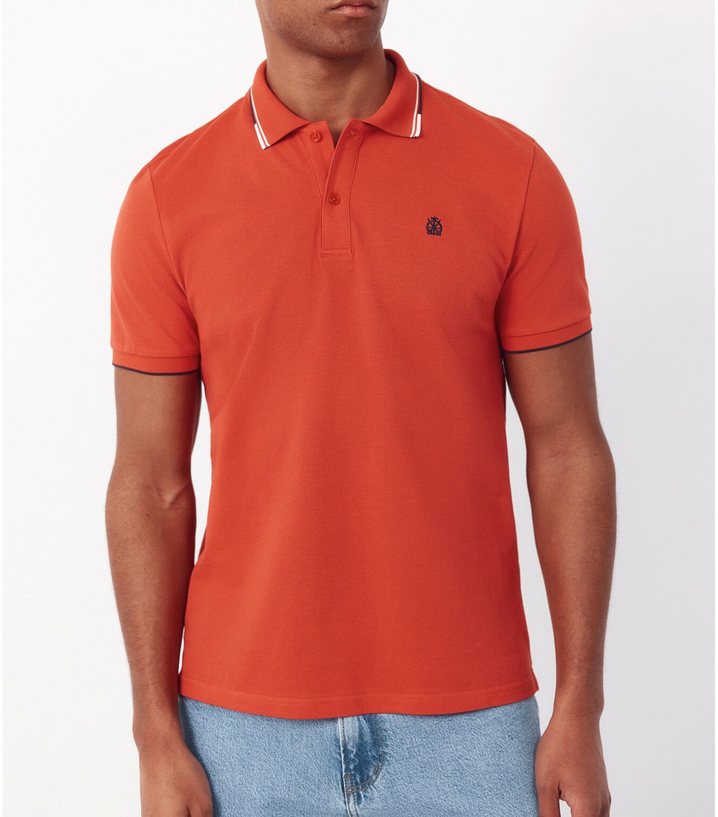 Polo Shirt with Tips Red