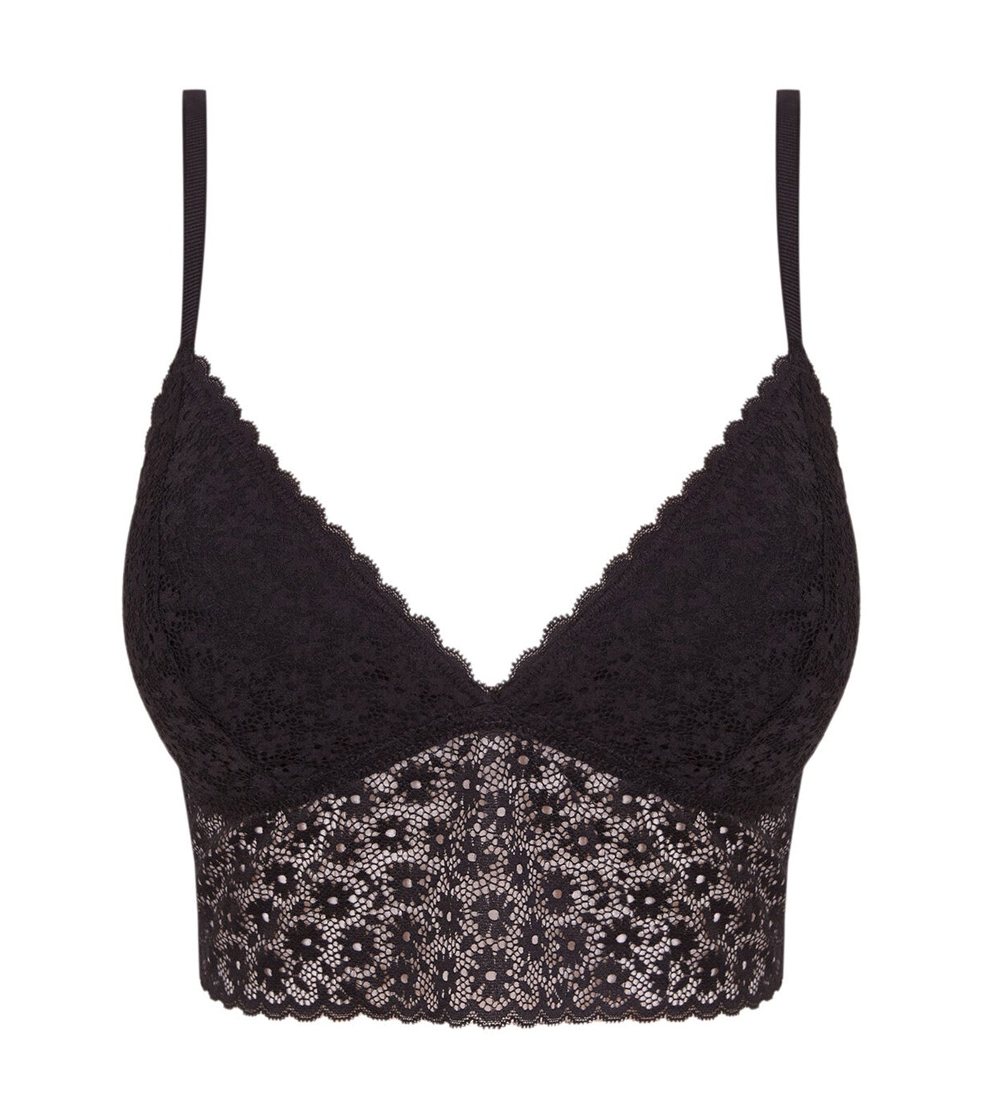 Women'secret Lovely Floral Lace Bralette Bra Black