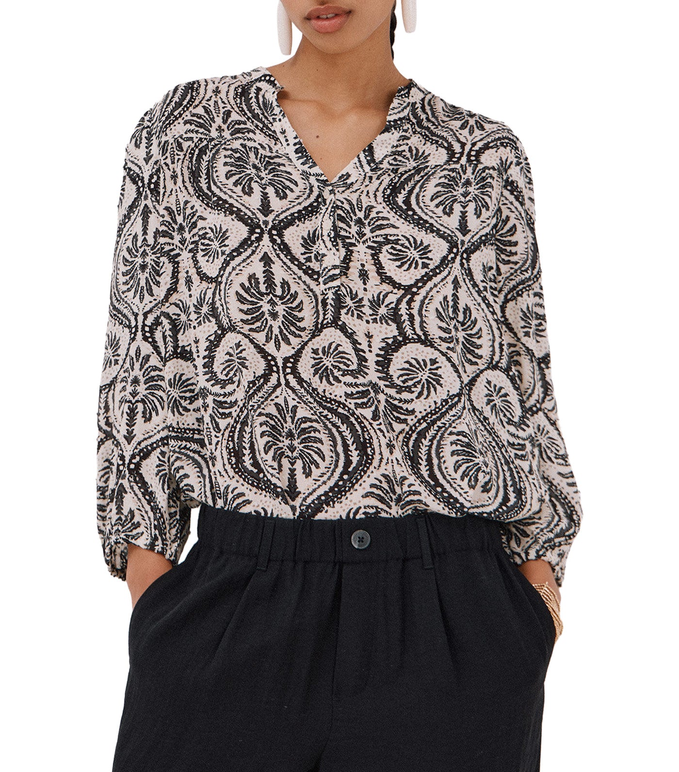 Blouse with Yoke Front