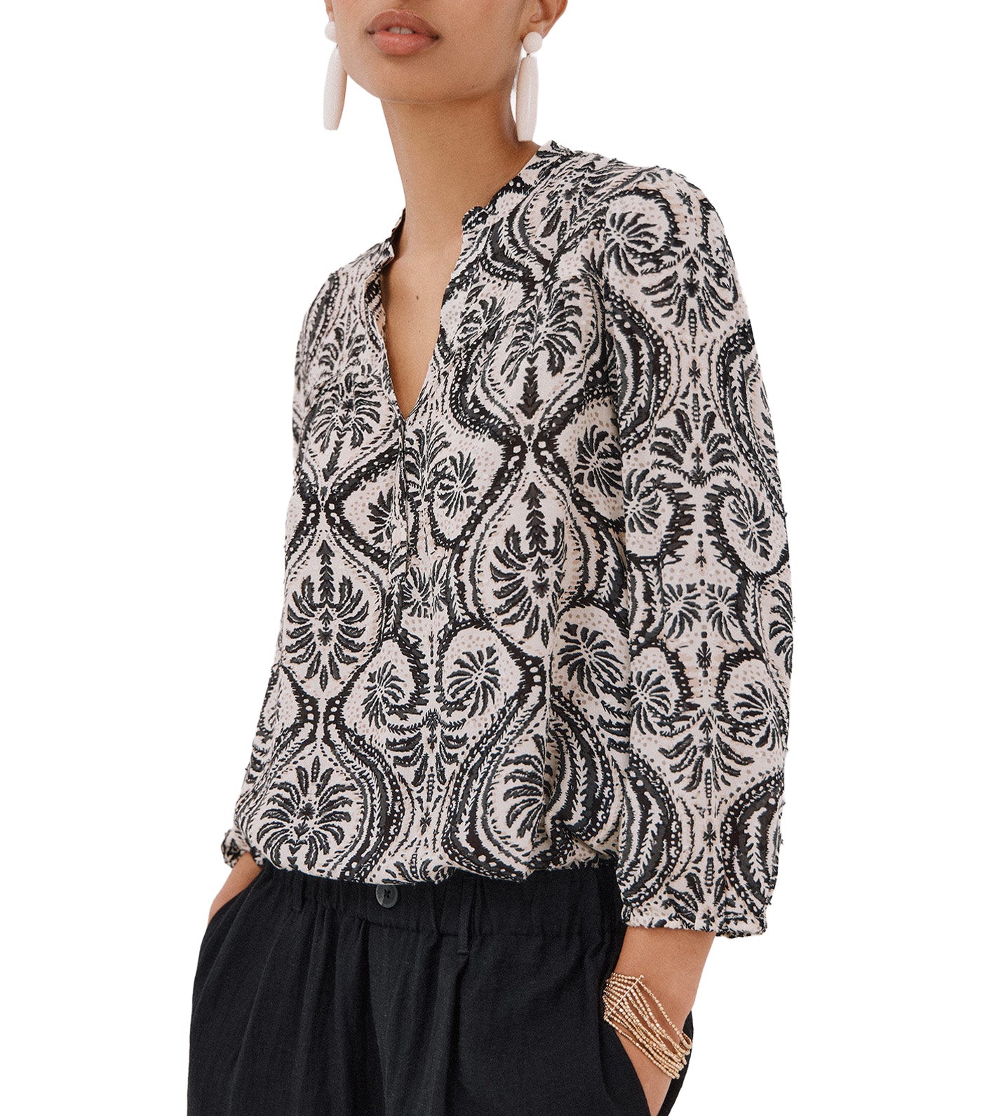 Blouse with Yoke Front
