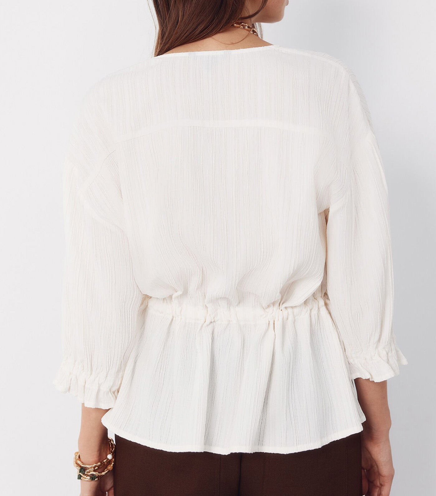 Drawstring Blouse Ivory