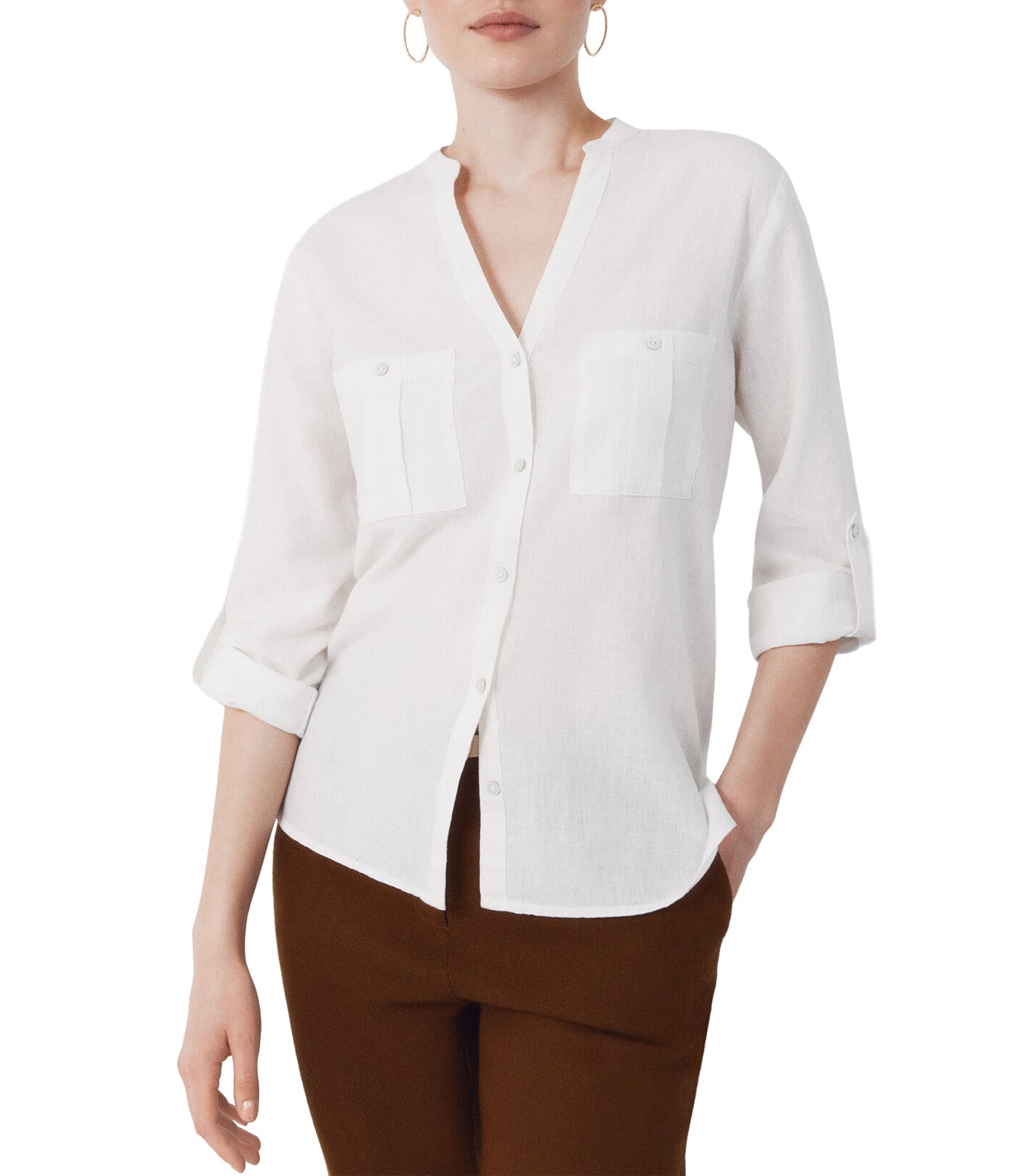 Rustic Long-Sleeved Shirt White