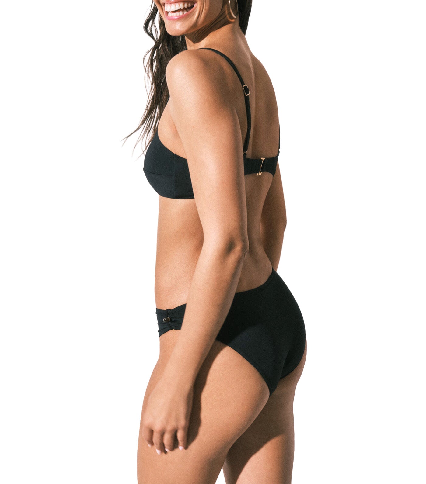 Classic Ruffled Bikini Bottoms Black