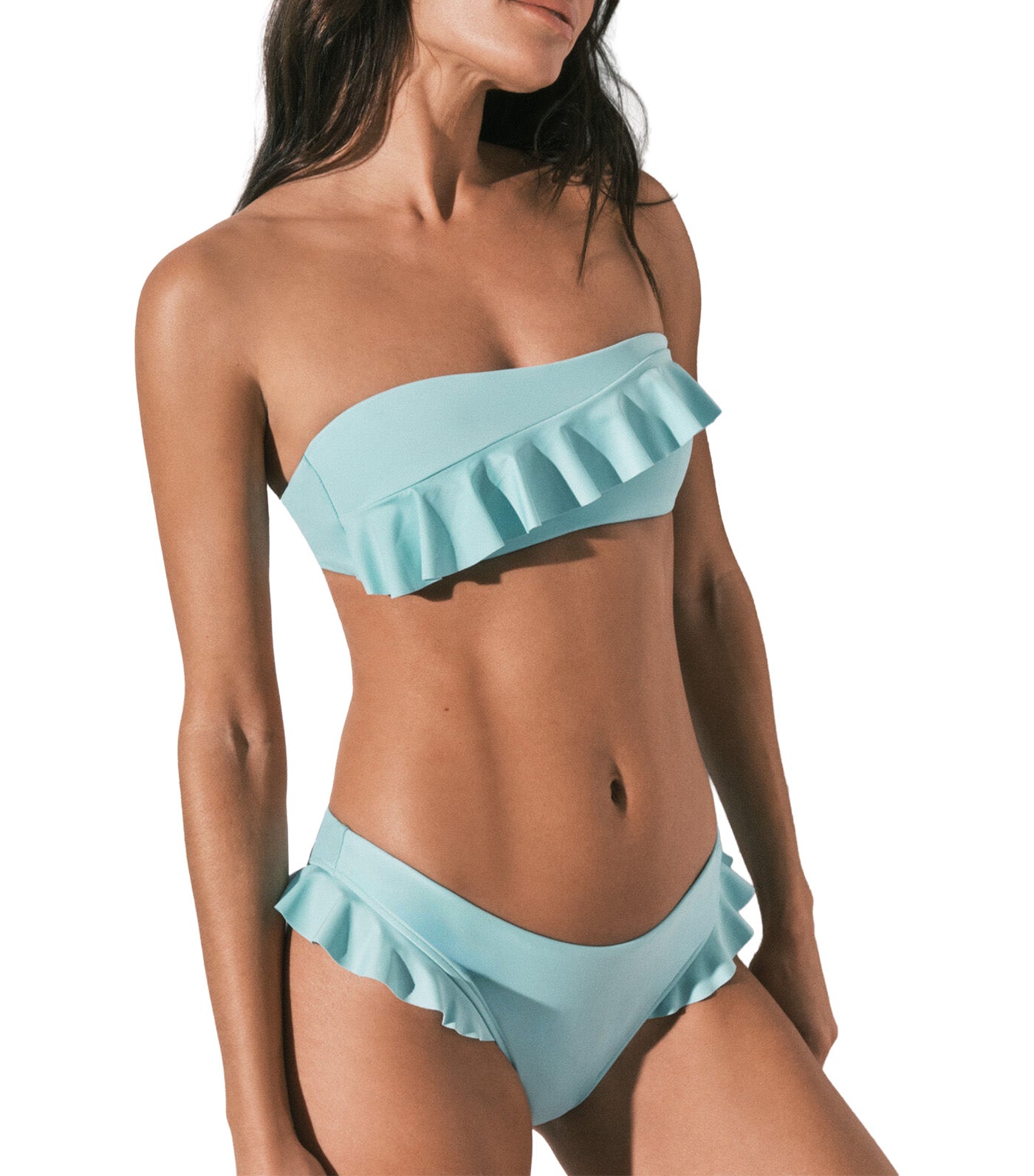 Padded Ruffles Bandeau Bikini Top