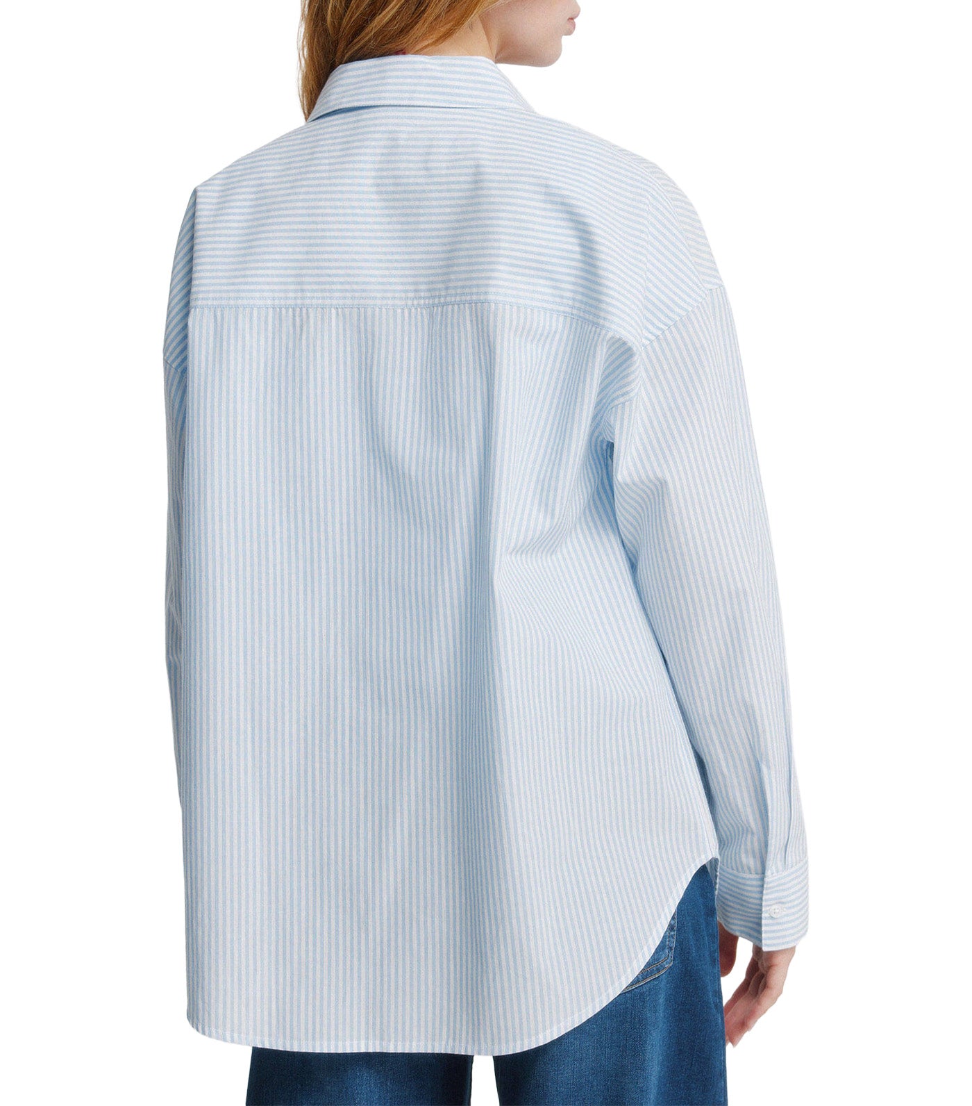 Striped Oversize Shirt Blue