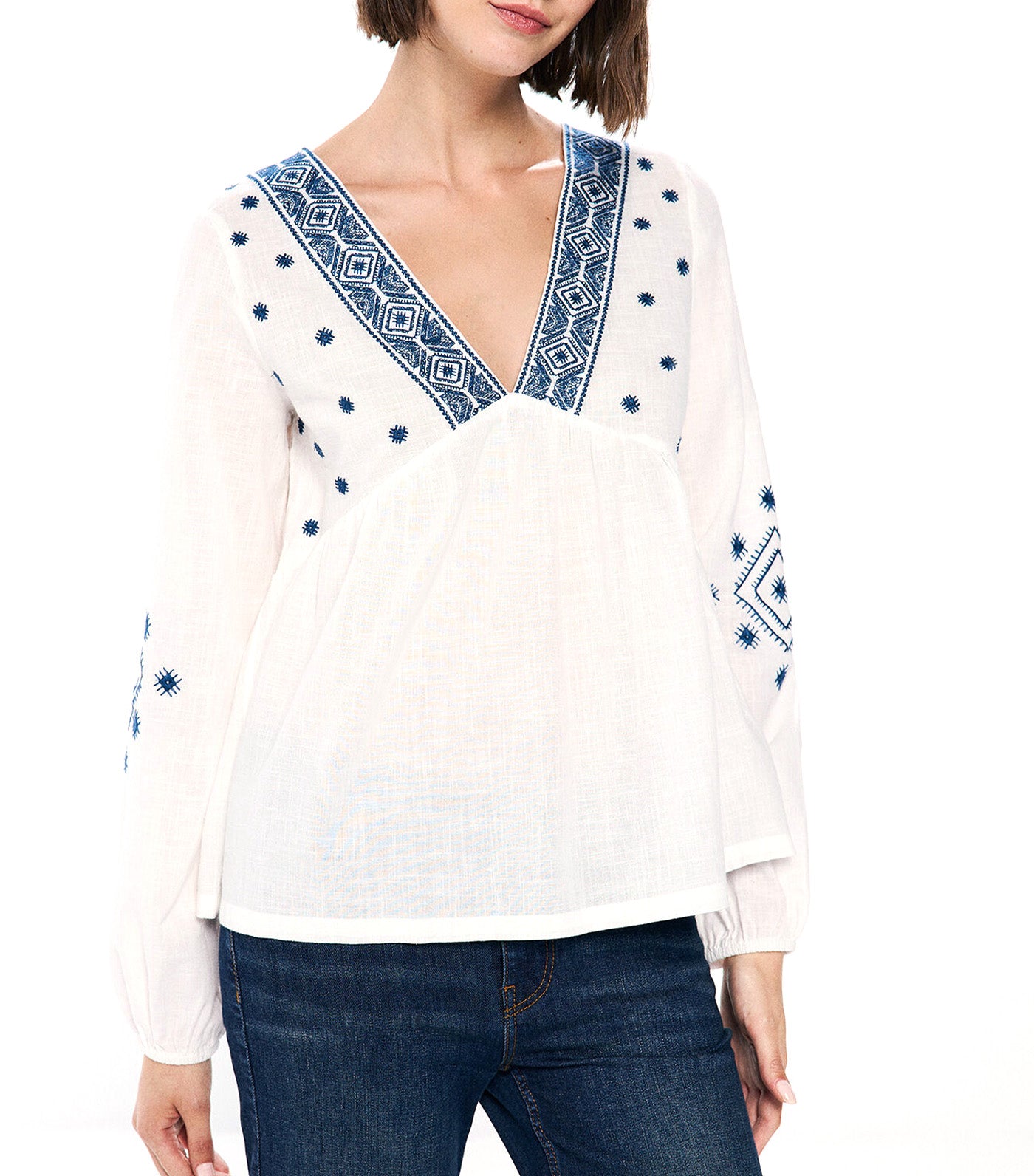 Embroidered Blouse White