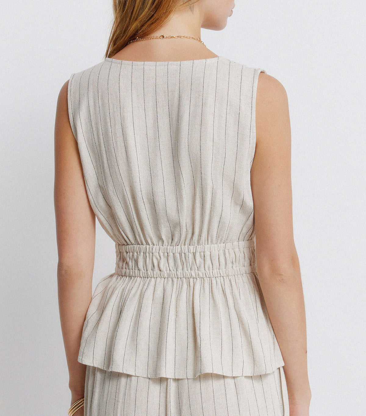 Tie-Front Elasticated Top Sand
