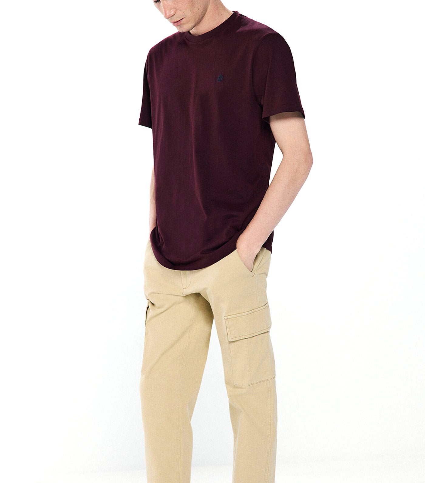 Basic Round Neck T-Shirt Wine