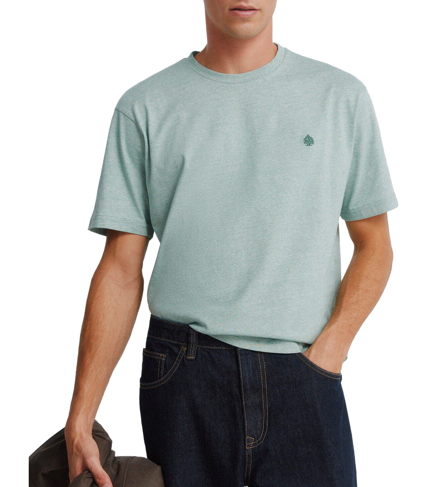Springfield Basic Micro-Striped T-Shirt Light Green