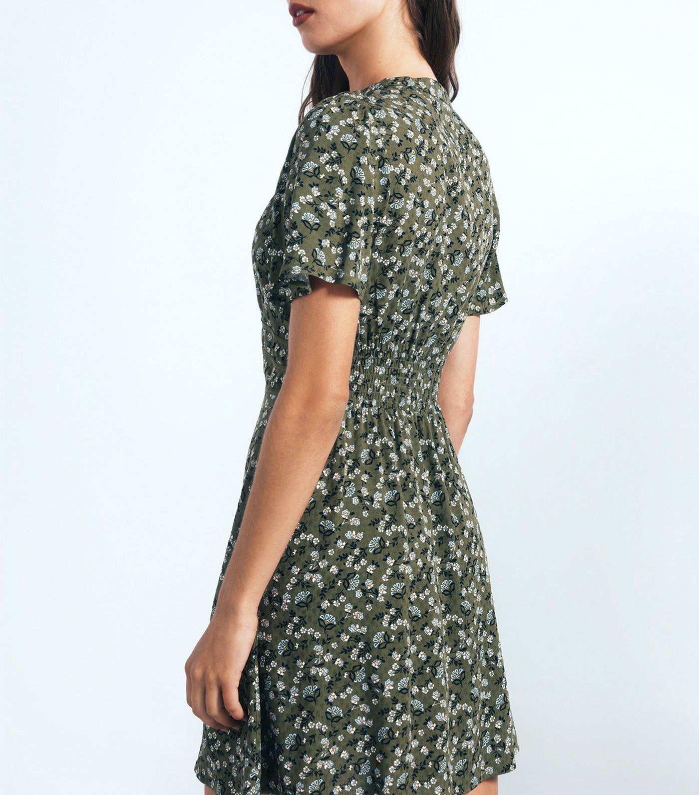Short Dress with Edging at The Waist