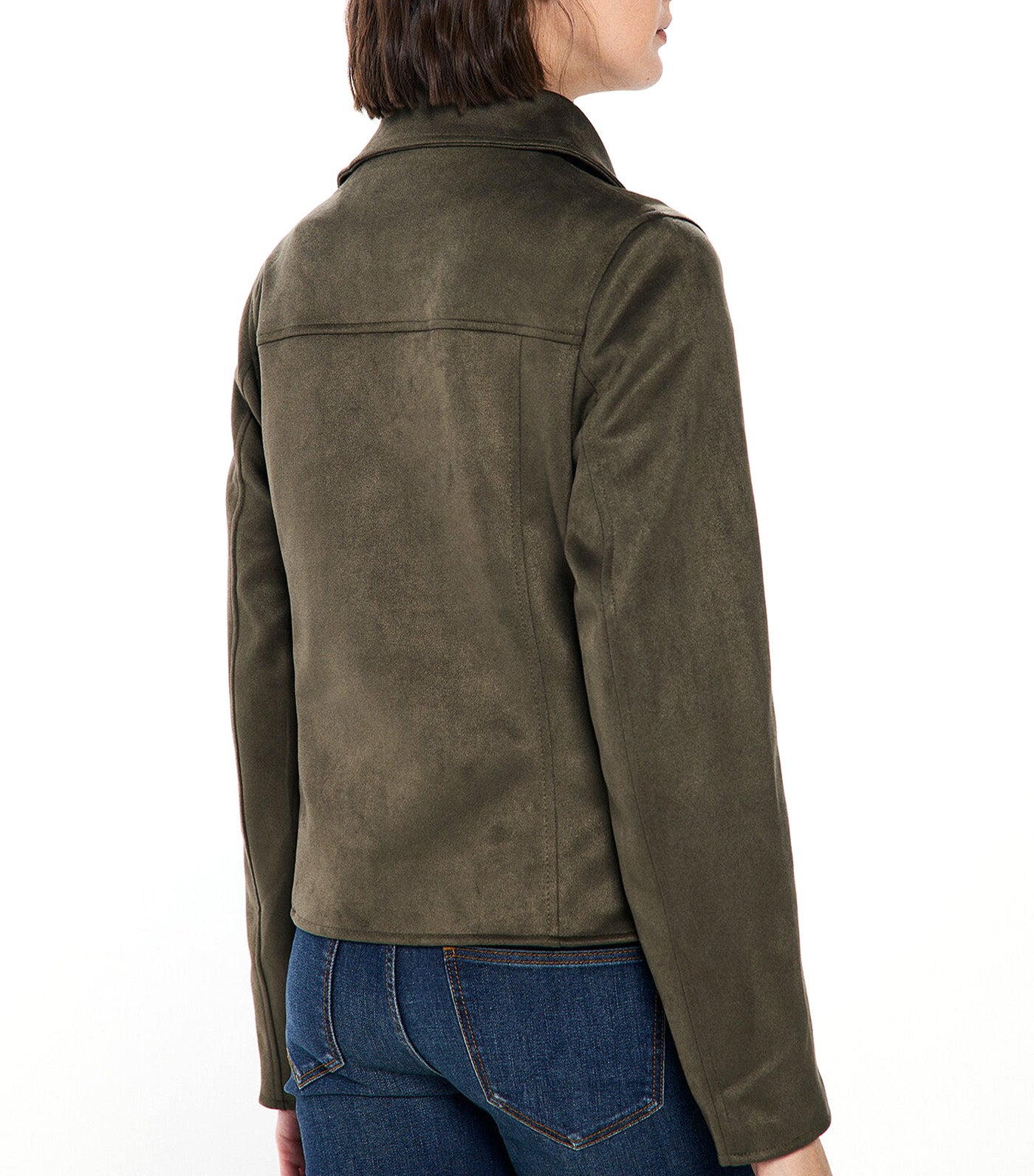 Suede Biker Jacket
 Khaki