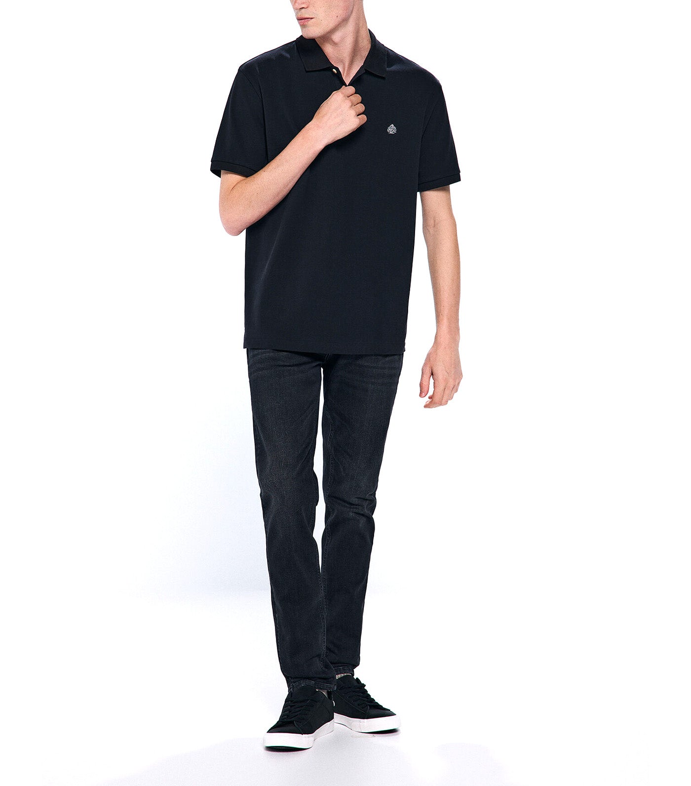 Regular Fit Basic Piqué Polo Black