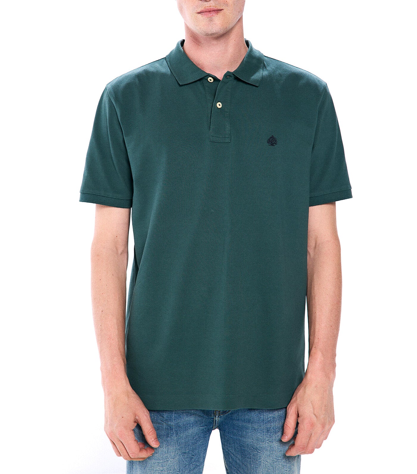 Regular Fit Basic Piqué Polo Green